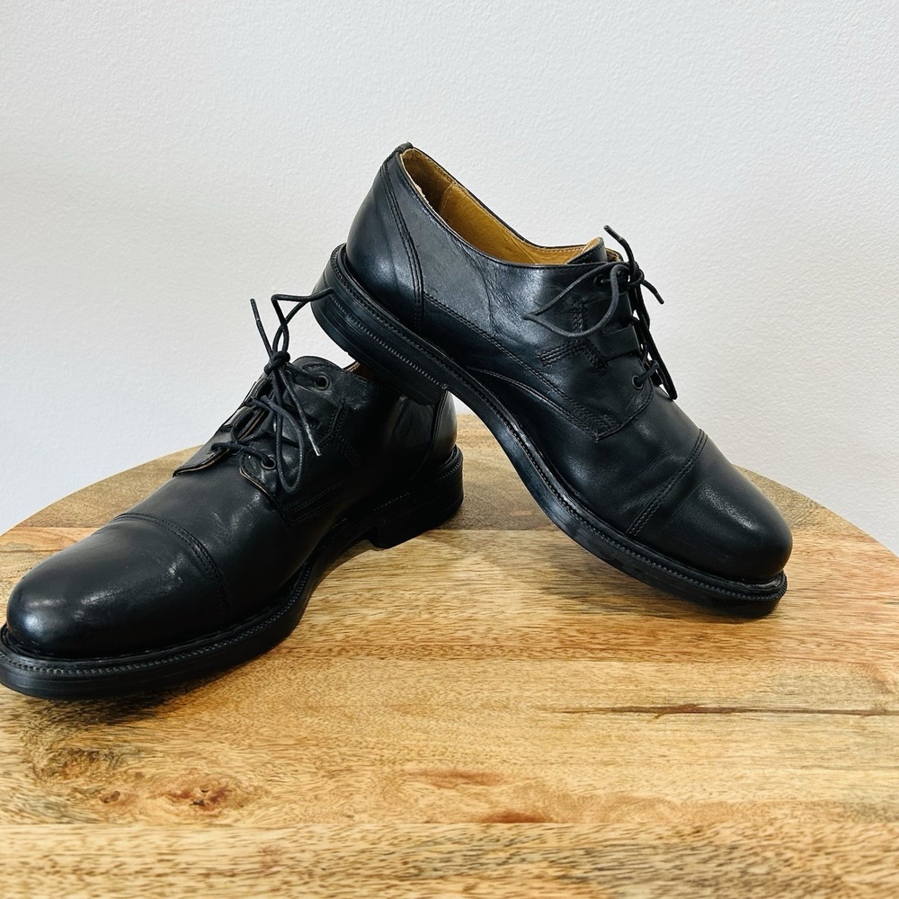 Bacco Bucci Mens Black Leather Oxford Dress Shoes Men's Size 9 Made in Italy